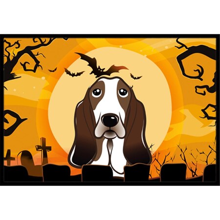 Carolines Treasures Halloween Basset Hound Indoor and Outdoor Mat- 18 x 27 in. BB1801MAT